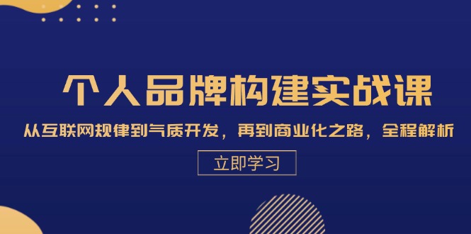 个人品牌构建实战课：从互联网规律到气质开发，再到商业化之路，全程解析-胖丫丫博客