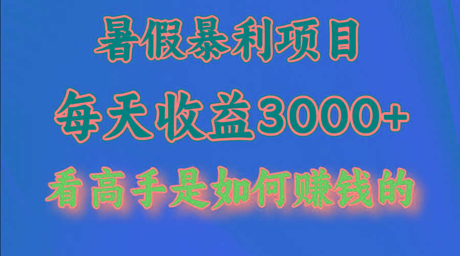 暑假暴力项目 1天收益3000+，视频号，快手，不露脸直播.次日结算-胖丫丫博客