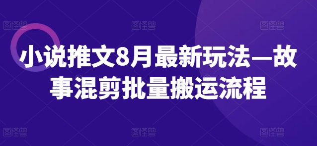 小说推文8月最新玩法—故事混剪批量搬运流程-胖丫丫博客