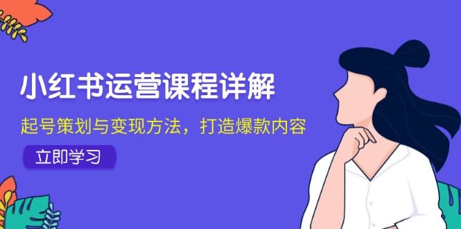 小红书运营课程详解：起号策划与变现方法，打造爆款内容-胖丫丫博客