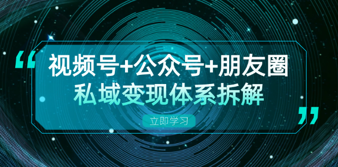 视频号+公众号+朋友圈私域变现体系拆解，全体平台流量枯竭下的应对策略-胖丫丫博客