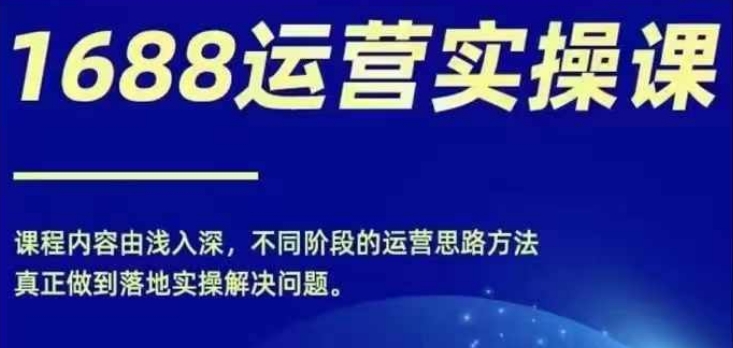 1688实操运营课，零基础学会1688实操运营，电商年入百万不是梦-胖丫丫博客