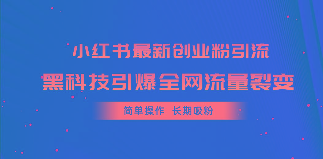 小红书最新创业粉引流，黑科技引爆全网流量裂变，简单操作长期吸粉-胖丫丫博客