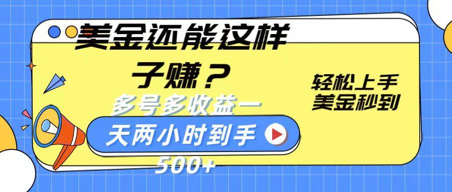 美金还能这样子赚？轻松上手，美金秒到账 多号多收益，一天 两小时，到手500+-胖丫丫博客