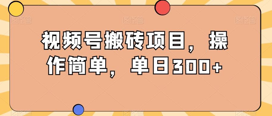 视频号搬砖项目，操作简单，单日300+-胖丫丫博客