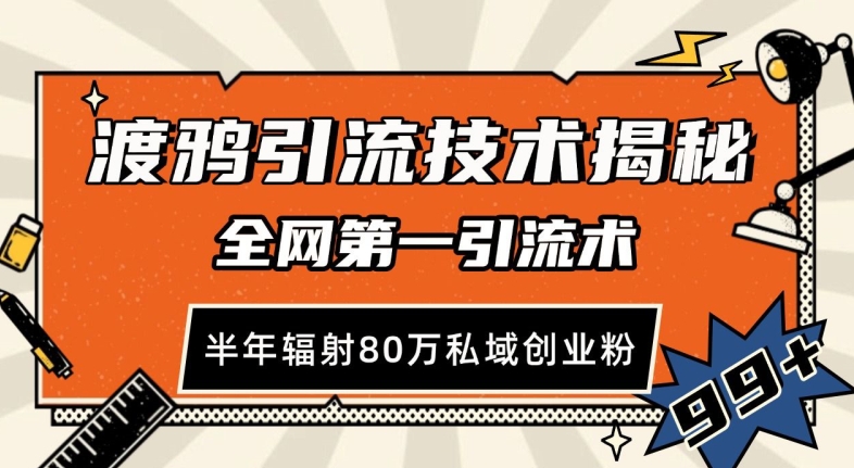 渡鸦引流技术，全网第一引流术，半年辐射80万私域创业粉 【揭秘】-胖丫丫博客