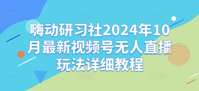 嗨动研习社2024年10月最新视频号无人直播玩法详细教程-胖丫丫博客