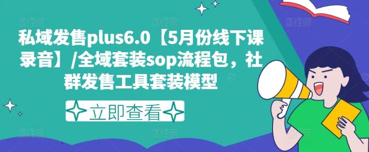 私域发售plus6.0【5月份线下课录音】/全域套装sop流程包，社群发售工具套装模型-胖丫丫博客