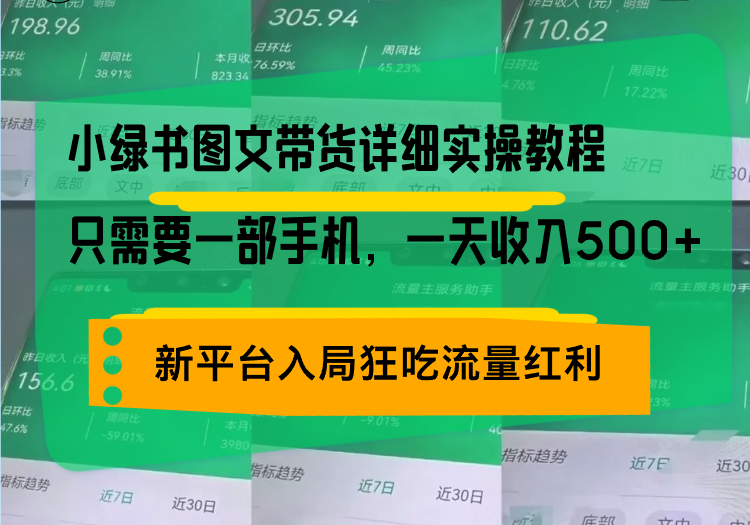 小绿书图文带货详细实操教程，只需要一部手机，一天收入500+，轻松变现-胖丫丫博客