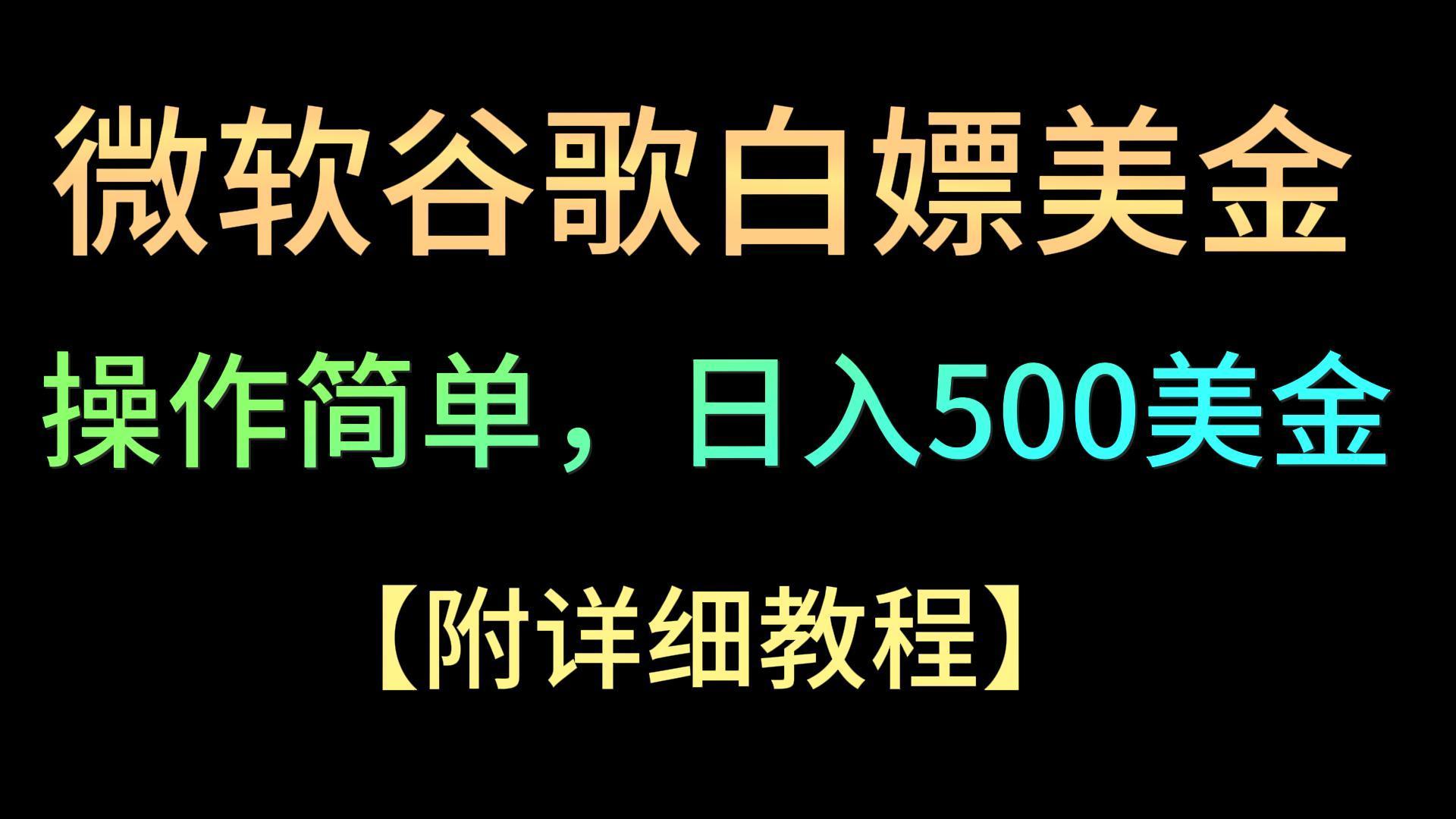 微软谷歌项目3.0，轻松日赚500+美金，操作简单，小白也可轻松入手！-胖丫丫博客