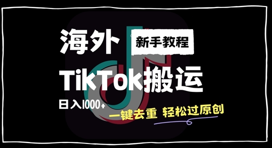 2024最新海外TikTok搬运玩法，一键去重轻松过原创，新手无经验也能日入1k【揭秘】-胖丫丫博客