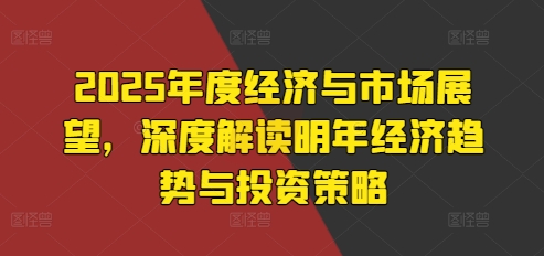 2025年度经济与市场展望，深度解读明年经济趋势与投资策略-胖丫丫博客