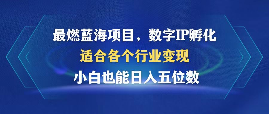 最燃蓝海项目  数字IP孵化  适合各个行业变现  小白也能日入5位数-胖丫丫博客