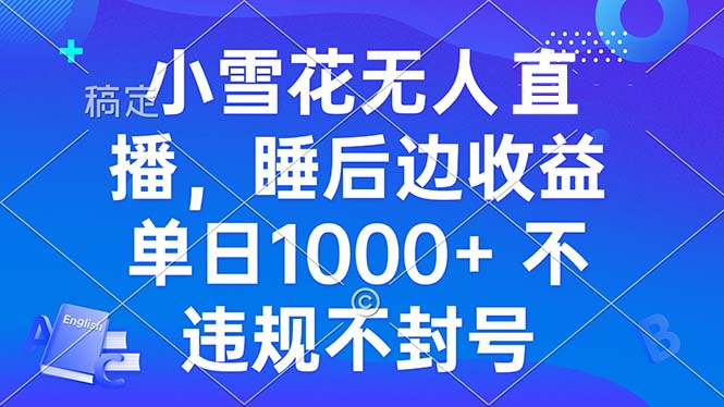 小雪花无人直播 睡后收益单日1000+ 零粉丝新号开播 不违规 看完就会-胖丫丫博客