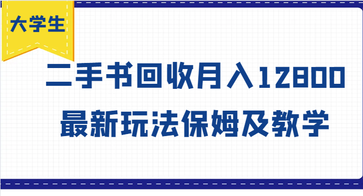 大学生创业风向标，二手书回收月入12800，最新玩法保姆及教学-胖丫丫博客