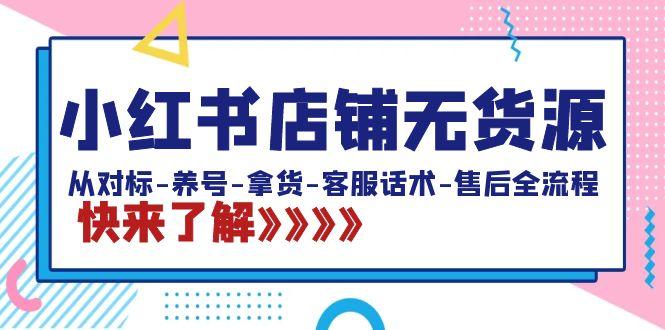 小红书店铺无货源：从对标-养号-拿货-客服话术-售后全流程(20节课)-胖丫丫博客