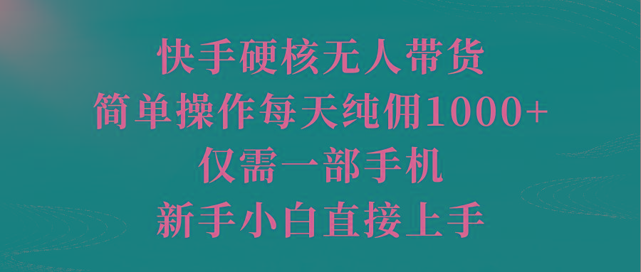 (9861期)快手硬核无人带货，简单操作每天纯佣1000+,仅需一部手机，新手小白直接上手-胖丫丫博客