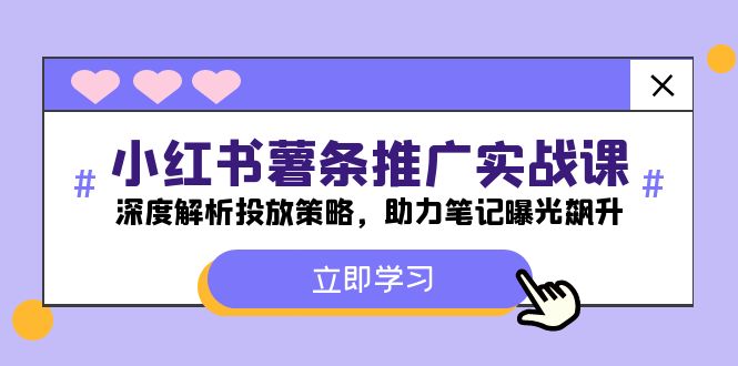 小红书-薯条推广实战课：深度解析投放策略，助力笔记曝光飙升-胖丫丫博客