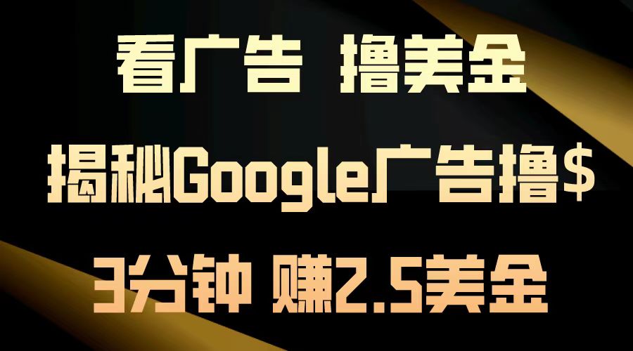 看广告，撸美金！3分钟赚2.5美金！日入200美金不是梦！揭秘Google广告…-胖丫丫博客