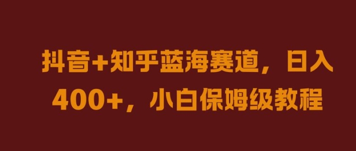 抖音+知乎蓝海赛道，日入几张，小白保姆级教程【揭秘】-胖丫丫博客