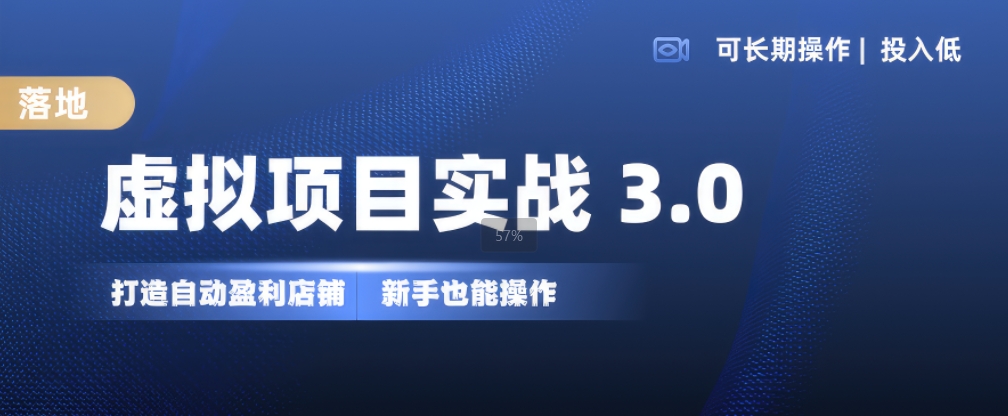 虚拟项目实战3.0，打造自动盈利店铺，可长期操作投入低，新手也能操作-胖丫丫博客