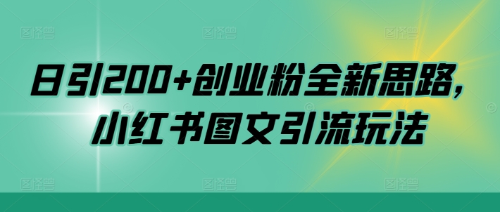 日引200+创业粉全新思路，小红书图文引流玩法【揭秘】-胖丫丫博客