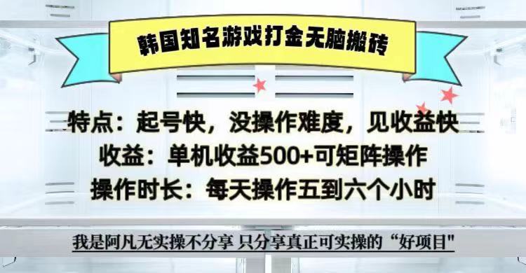 图片[1]-全网首发海外知名游戏打金无脑搬砖单机收益500+ 即做！即赚！当天见收益！-胖丫丫博客