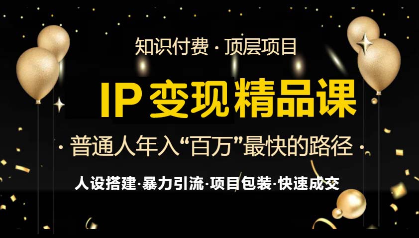 IP变现最新精品课程，知识付费全流程+最强引流术+小白避坑指南-胖丫丫博客